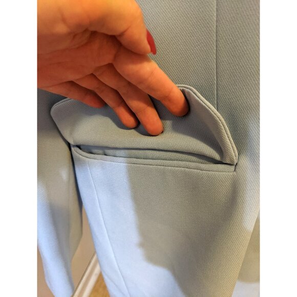 Vintage The Work Connection Light Blue Duster Blazer Button Up Retro Office 14 - Picture 5 of 11
